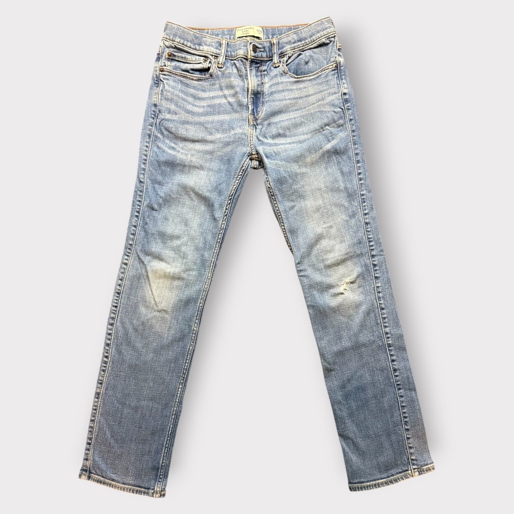 Abercrombie Kids Straight Leg Jeans Boys Size 13/14 Medium Wash Blue Denim